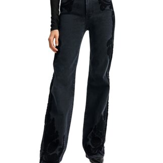 Veronica Beard Crosbie High Rise Wide Leg Jeans in Washed Onyx