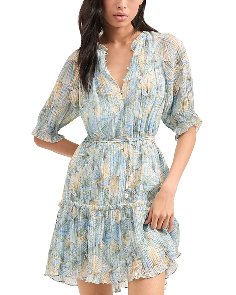 Veronica Beard Dorrie Printed Button Front Mini Dress