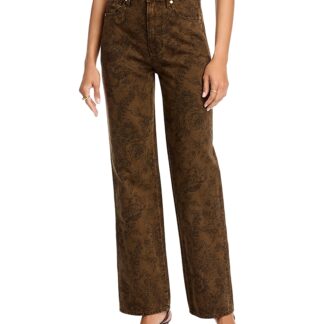 Veronica Beard Dylan High Rise Straight Jeans in Lichen/Black