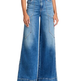 Veronica Beard Freddy High Rise Extra Wide Leg Jeans in Ripple Haze