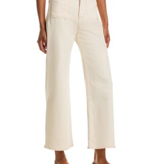 Veronica Beard Grant High Rise Wide Leg Jeans in Ecru