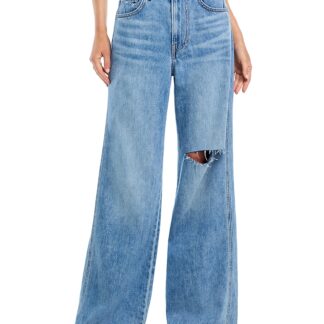 Veronica Beard Kasey Mid Rise Wide Leg Jeans in Bright Lakeshore