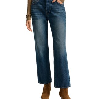 Veronica Beard Leah Mid Rise Straight Jeans in Equinox Blue
