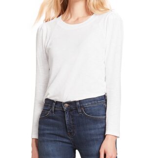 Veronica Beard Mason Gathered Shoulder Baseball Tee