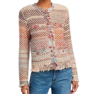 Veronica Beard Sariyah Fringe Knit Jacket