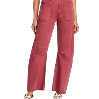 Veronica Beard Sloan High Rise Barrel Jeans in Washed Red Oak