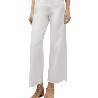 Veronica Beard Taylor High Rise Cropped Wide Leg Jeans in White