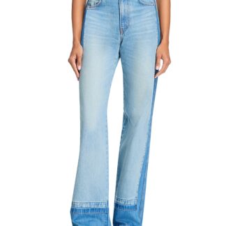 Veronica Beard Taylor High Rise Wide Leg Jeans in Cloudy Colorblock