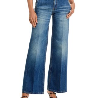 Victoria Beckham Gigi Mid Rise Straight Jeans in Vintage Indigo