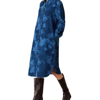 Whistles Chalk Print Denim Shirt Dress