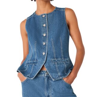 Whistles Denim Slim Fit Waistcoat