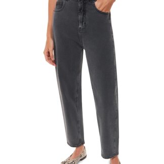Whistles High Rise Stretch Barrel Leg Jean in Grey
