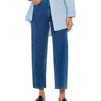 Whistles High Waist Straight Barrel Jeans in Denim