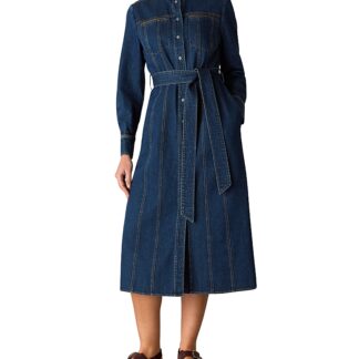 Whistles Myra Denim Midi Dress
