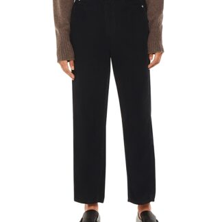 Whistles Petite High Waist Cord Barrel Jeans in Black