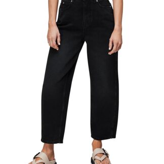 Whistles Petites Authentic High Rise Barrel Jeans in Black