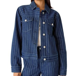 Whistles Pinstriped Denim Jacket