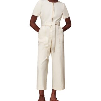 Whistles Zip Front Denim Jumpsuit