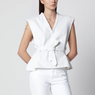 White Chasuble shirt in bleached denim
