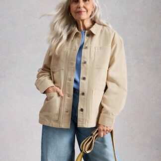 White Stuff Denim Relaxed Jacket Natural