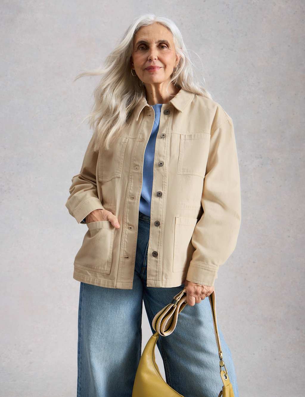 White Stuff Denim Relaxed Jacket Natural
