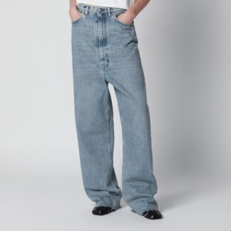 Wide-leg jeans in cotton in ice blue