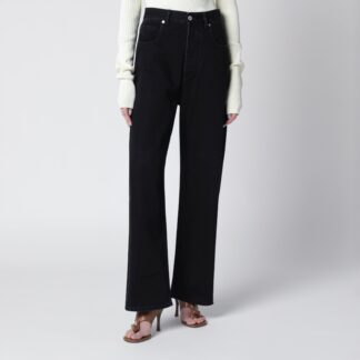 Wide-leg jeans in faded black
