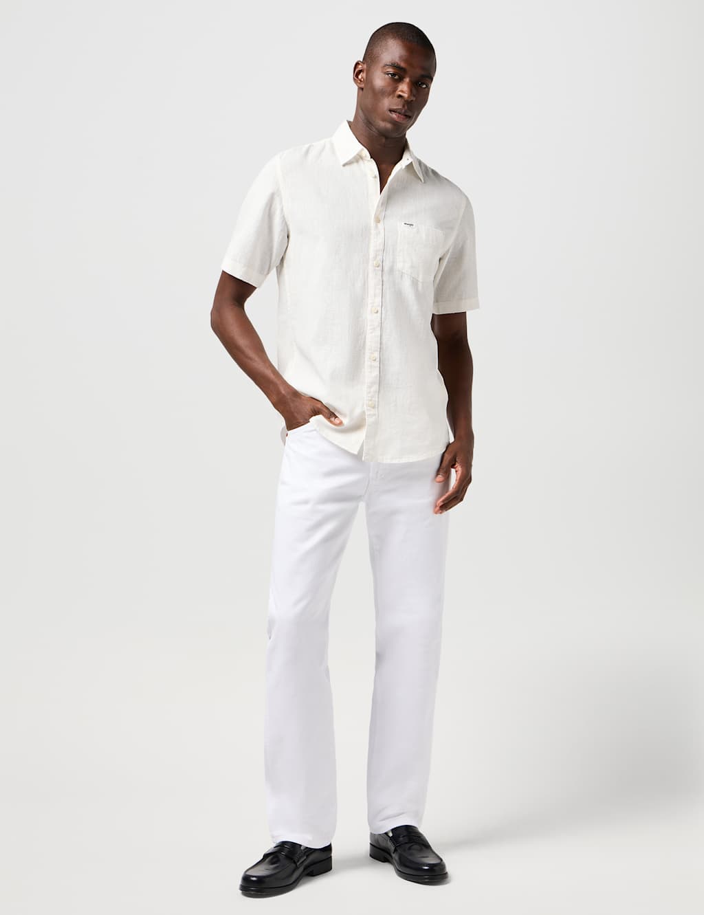 Wrangler Straight Fit Pure Cotton Jeans White