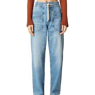 ba & sh Mima High Rise Straight Jeans in Blue Jeans