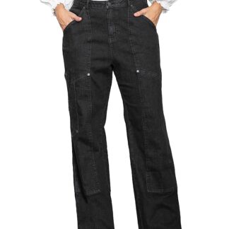standards & practices Plus Super High Workwear Jeans in Rinse Black
