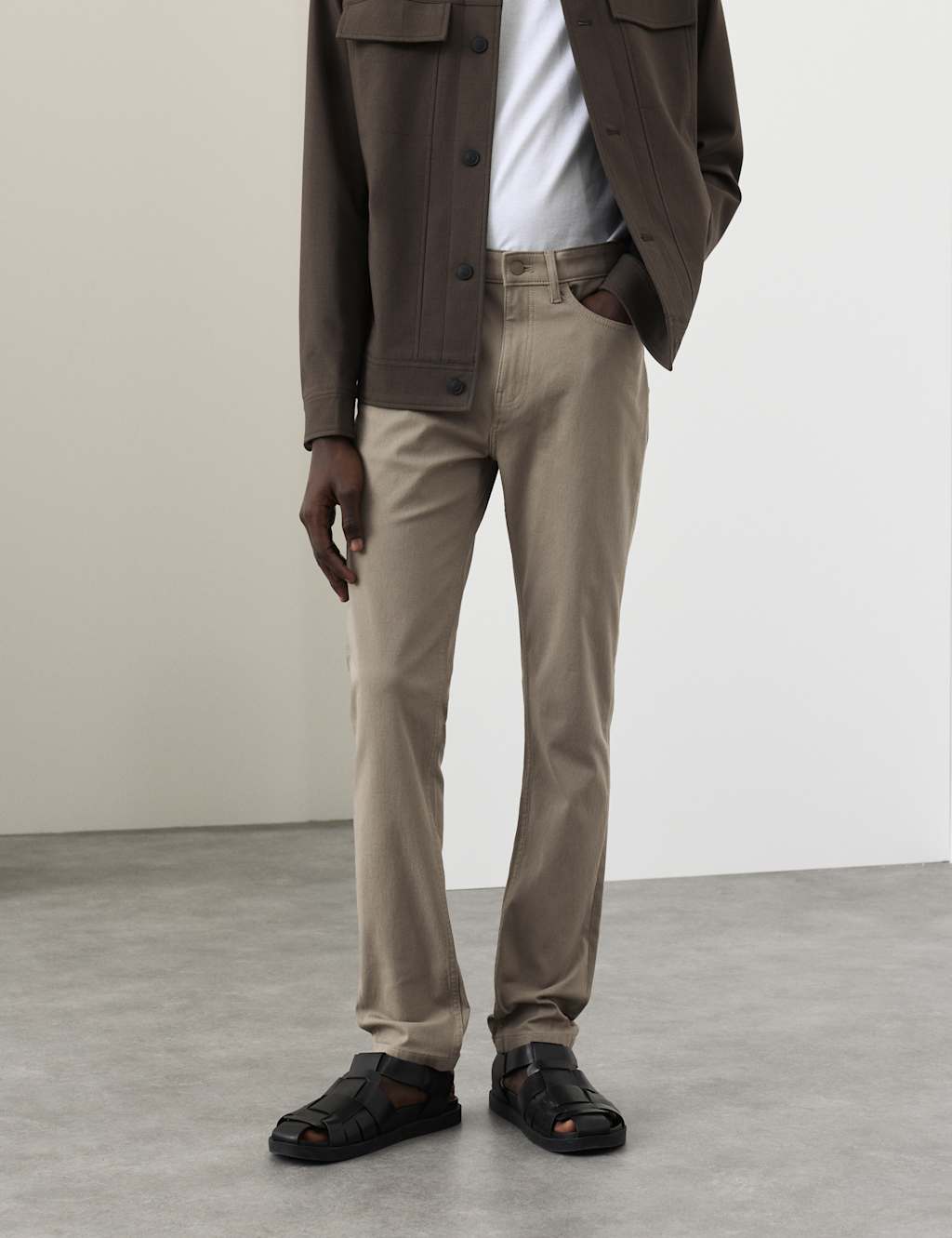 Autograph Slim Fit Performance Twill 5 Pocket Trousers Onyx