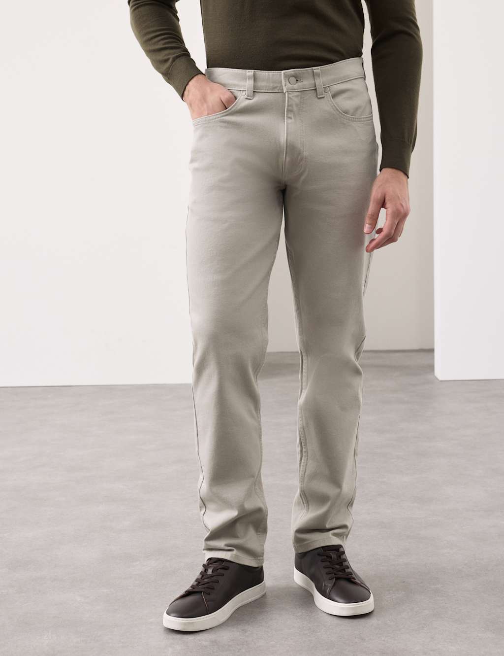 Autograph Straight Fit 360 Flex Stretch Jeans Silver Grey
