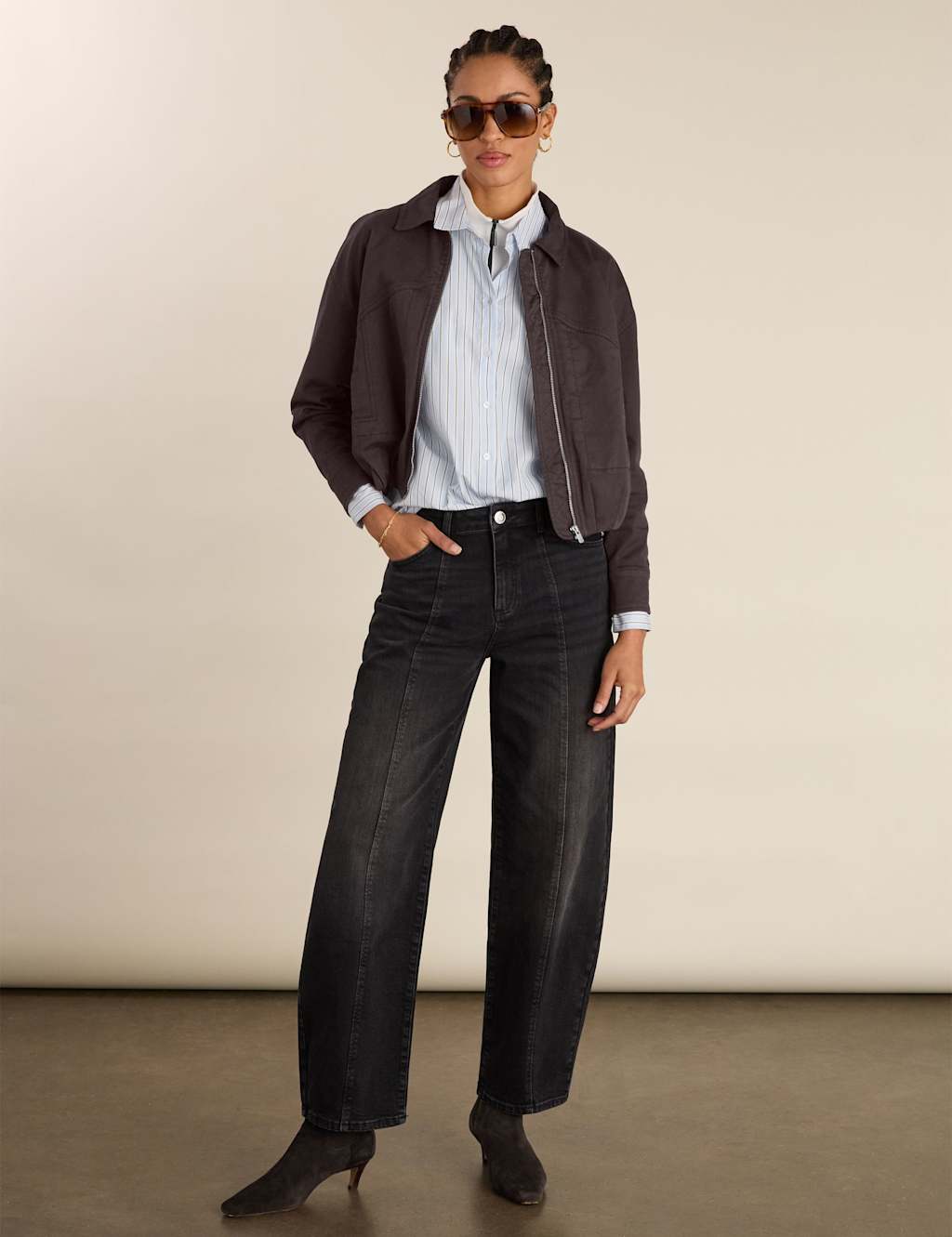 BAUKJEN High Waisted Barrel Jeans Black