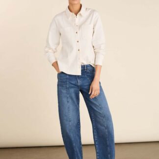 BAUKJEN High Waisted Barrel Leg Jeans Indigo