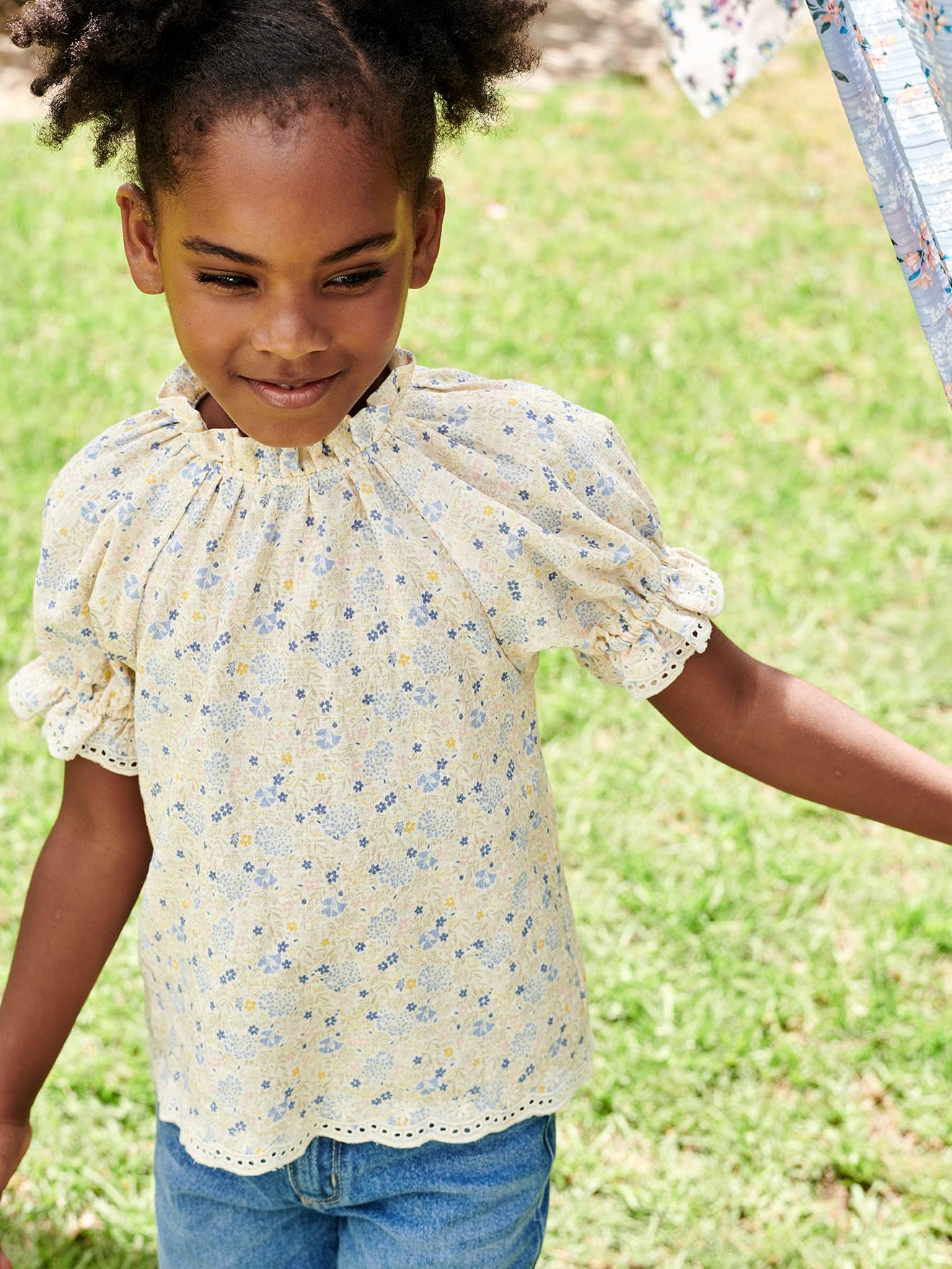 Blouse for Girls ecru