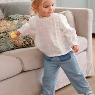 Blouse in Broderie Anglaise for Babies white