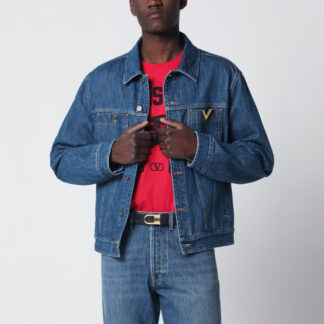 Blue denim jacket with Vgold detail