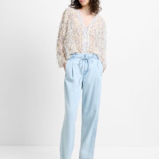 Chess Denim Tapered Leg Jeans Beach Blue
