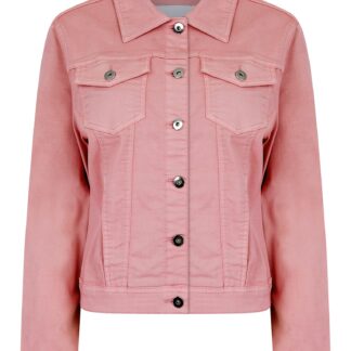 Coats / Jackets Feather Women's Stretch Cotton Denim Jacket in Zephyr Pink - Amara Reya / 10 - Tokyo Laundry