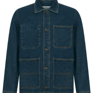 Coats / Jackets Tahsin Multi-Pocket Button Fasten Vintage Workwear Style Denim Chore Jacket in Mid Blue Wash / M - Tokyo Laundry