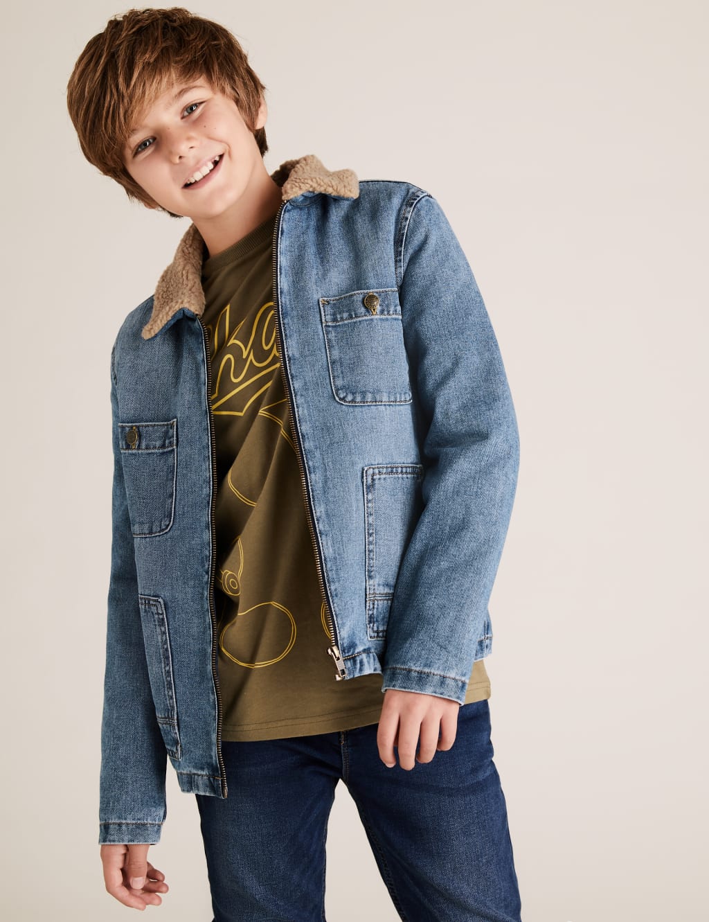 Denim Borg Lined Jacket (6-16 Yrs) Denim