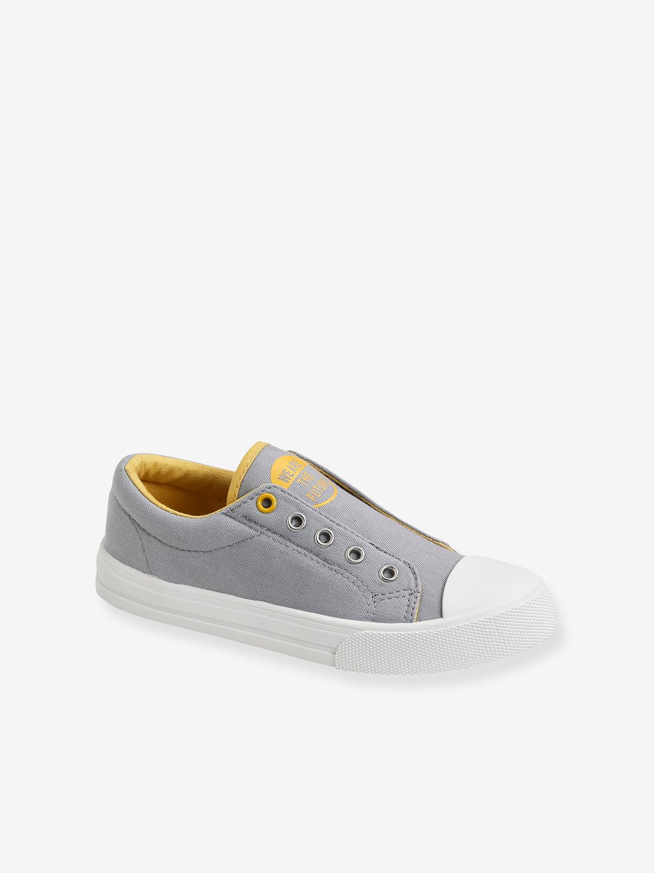 Elasticated Canvas Trainers for Boys grey light solid
