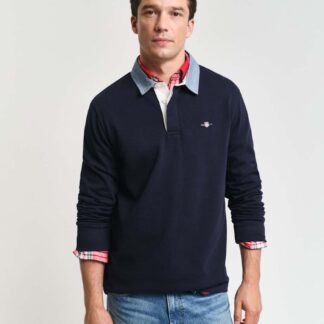 GANT Pure Cotton Rugby Shirt Navy