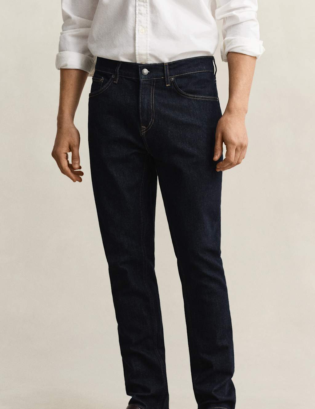 GANT Slim Fit Clean Wash 5 Pocket Jeans Dark Navy
