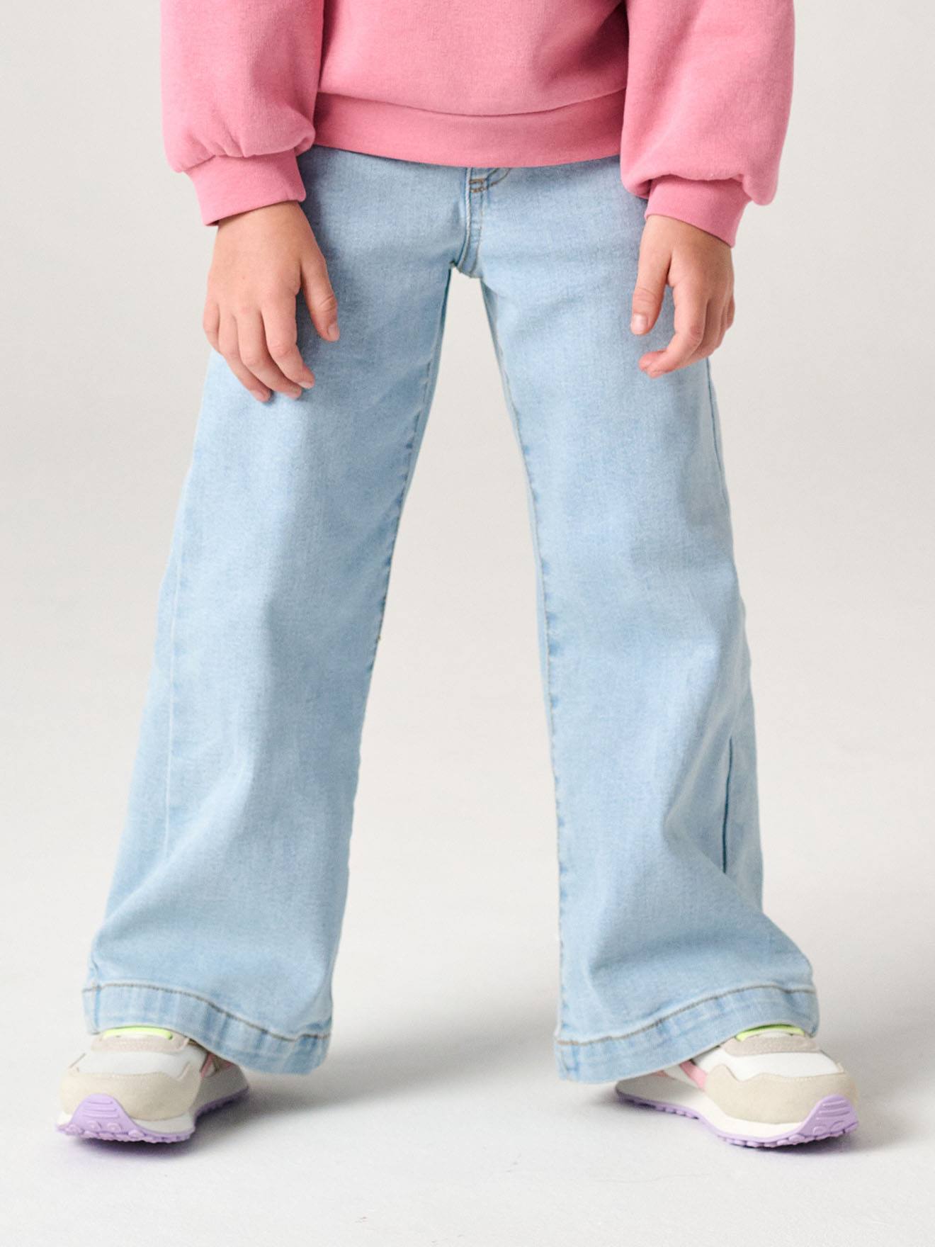 Girls' denim jeggings light blue