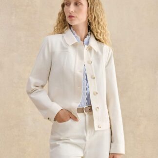 HOBBS Denim Short Jacket White