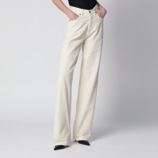 High-waisted boyfriend jeans in vanilla denim