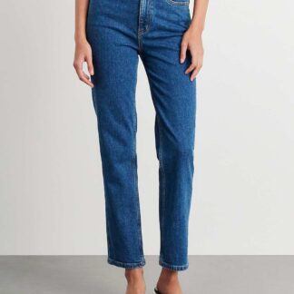 Jag High Waisted Straight Leg Cropped Jeans Blue Denim