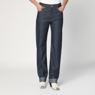 Jeans with indigo blue turn-up