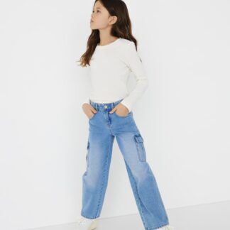 Kids Only Regular Denim Cargo Jeans (8-14 Yrs) Light Blue